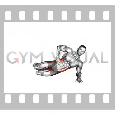 Side Plank Bent Leg Lift (male)