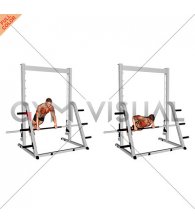 Incline Push-up on a Smith Bar (male)
