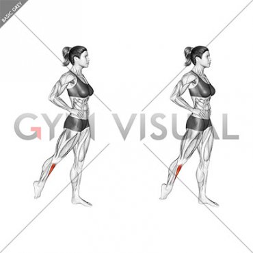 Standing Tibialis Anterior Stretch (female)