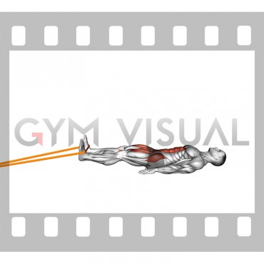 Resistance Band Lying Bent Knee Raise (male)