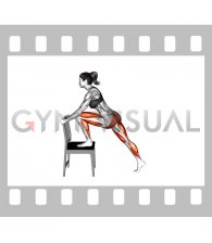 Hip Flexor Stretch with Chair (female)