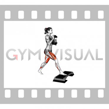 Dumbbell Goblet Split Squat Front Foot Elevanted (female)