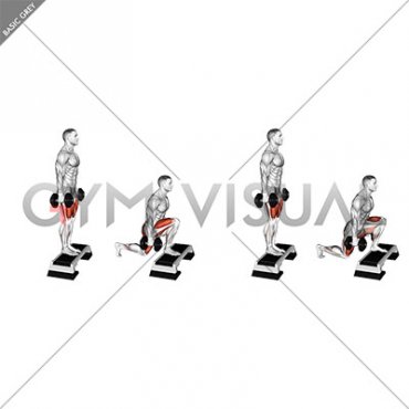 Dumbbell Reverse Lunge from Deficit (male)