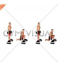 Dumbbell Reverse Lunge from Deficit (male)