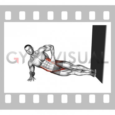 Side Plank Lift against Wall (male)