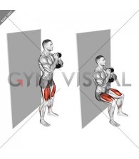 Dumbbell Goblet Wall Sit (male)