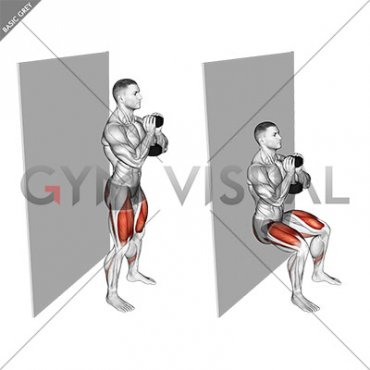 Dumbbell Goblet Wall Sit (male)