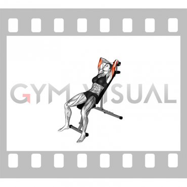 Dumbbell Incline Two Arm Extension (female)