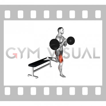 Barbell Zercher Bulgarian Split Squat (male)