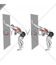 Single Arm Lat Stretch against Wall (male)