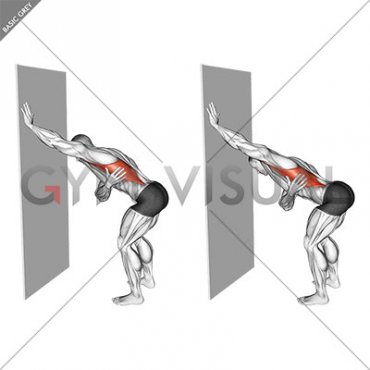 Single Arm Lat Stretch against Wall (male)