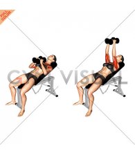 Dumbbell Incline Squeeze Press (female)