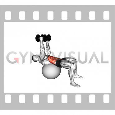 Dumbbell Overhead Crunch (on stability ball)