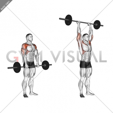 Barbell Standing Front Raise Over Head