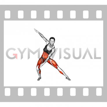 Half Side Split Lunge Twisting Inner Thigh Tap (female)