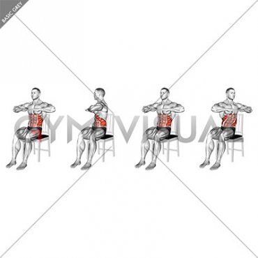 Sitting Russian Twist on a Chair (male)