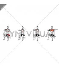 Seated Alternate Dynamic Chest Stretch on a Chair (male)