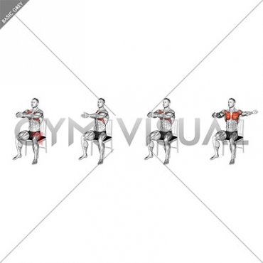 Seated Alternate Dynamic Chest Stretch on a Chair (male)