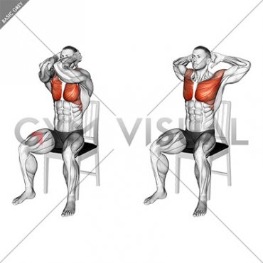 Seated Elbow Chest Fly on a Chair (male)