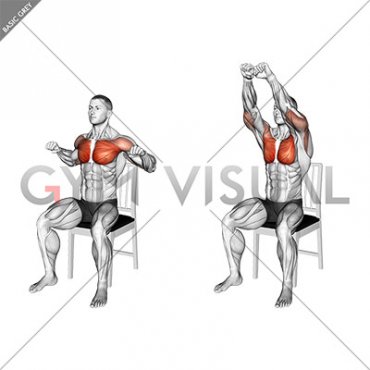 Seated Incline Chest Press on a Chair (male)