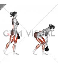 Kettlebell Staggered Stance Deadlift (female)