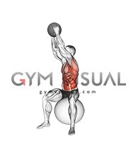 Sitting Woodchopper on Stability Ball (male)