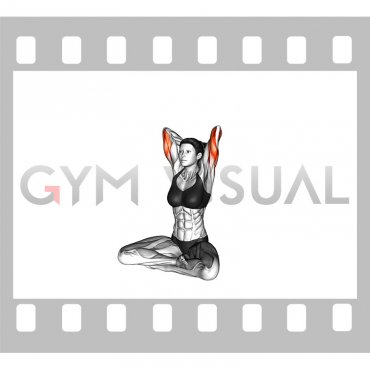 Dumbbell Triceps Extension in Cross Legged Position (female)