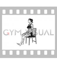 Sitting Toe Tapping Stretch on a Chair (female)