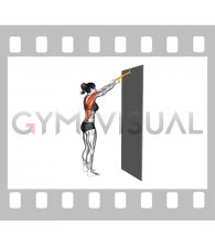 Resistance Band Standing Straight Arms Pulldown (female)