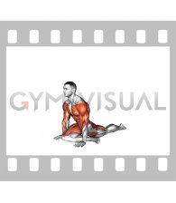 Lying Leg Tuck Hip Stretch wth Overhead Hands (male)