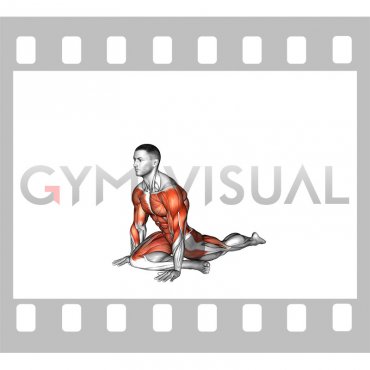 Lying Leg Tuck Hip Stretch wth Overhead Hands (male)