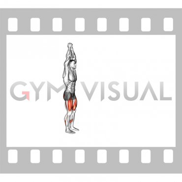 Bodyweight Overhead Forward Lunge (male)