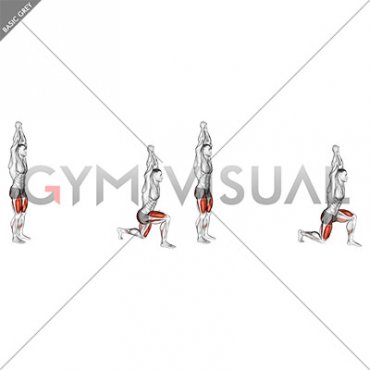 Bodyweight Overhead Forward Lunge (male)