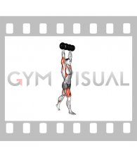 Dumbbell Overhead Split Squat (male)