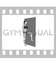 Standing Gluteus Medius Press against Wall (female)