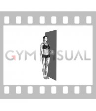 Standing Isometric Shoulder External Rotation with Towel (female)