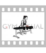 Dumbbell Over Bench Reverse Wrist Curl (female)