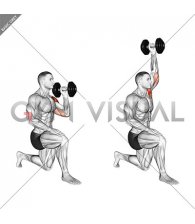 Dumbbell Kneeling Opposite Shoulder Press (male)