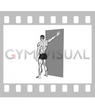 Single Arm 45 degrees Chest Stretch against Wall (male)