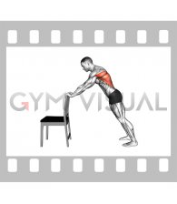 Seated Table Top Lat Stretch on a Chair (male)
