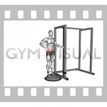 Band Standing on Bosu Ball Single Leg Abduction (male)