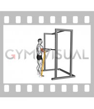 Resistance Band Standing Single Arm Triceps Stretch (male)