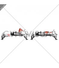 Pilates Machine Lying Knee Extension on Heels (female)