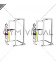 Resistance Band Standing Single Arm Triceps Stretch (male)