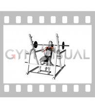 Barbell Incline Shoulders Press (inside squat cage) (female)