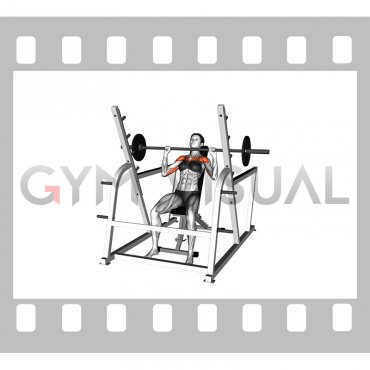 Barbell Incline Shoulders Press (inside squat cage) (female)