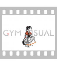 Resistance Band Seated Squat Arms Circle (female)