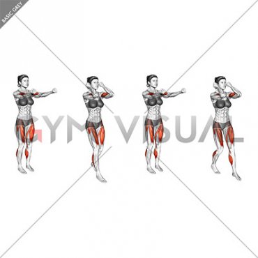 Biceps Curl Front Step (female)