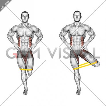 Resistance Band Standing Balance Bent Leg Hip Abduction (male)