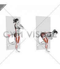 Bodyweight Single Leg Deadlift against Ball (female)